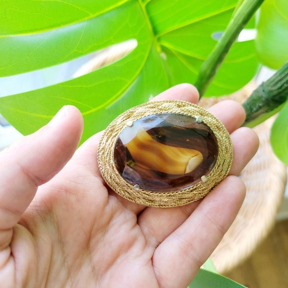 Vintage Gemstone Boucher Brooch Pin - Picture 6 of 8